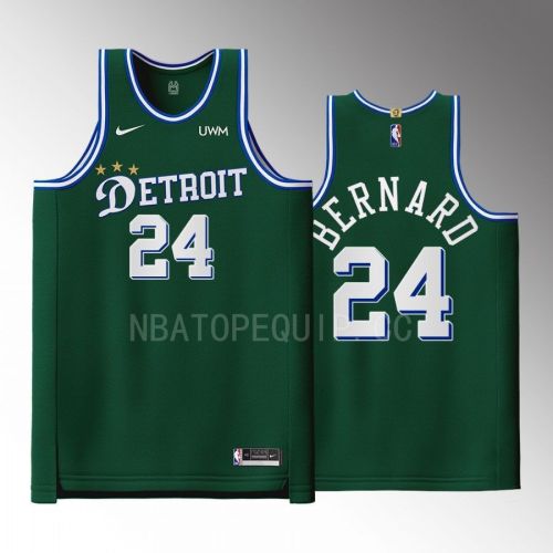 Detroit Pistons 24 Jules Bernard Green Men Jersey 2022-23 City Edition