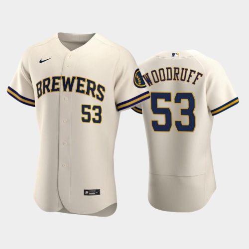 Milwaukee Brewers 53 Brandon Woodruff Home Team Cream Jersey Jersey