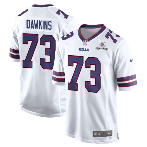 Dion Dawkins 73 Buffalo Bills 2023 Playoffs Patch Game Men Jersey - White