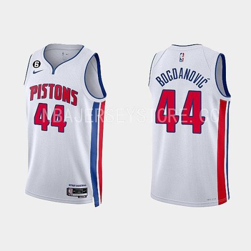 Detroit Pistons Bojan Bogdanovic 44 2022-23 Association Edition White Men Jersey Swingman