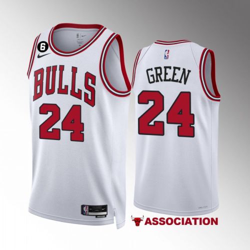 Javonte Green 24 Chicago Bulls White Men Jersey 2022-23 Association Edition NO.6 Patch