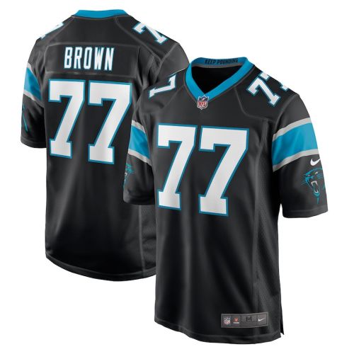 Deonte Brown 77 Carolina Panthers Men's Game Jersey - Black