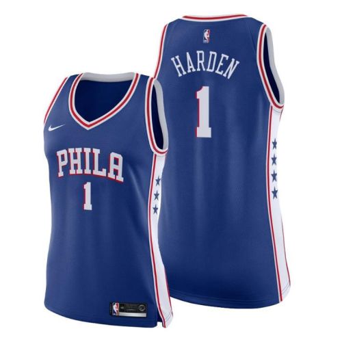 Philadelphia 76ers 1 James Harden Women Icon Edition Royal Jersey 2022 Trade Jersey