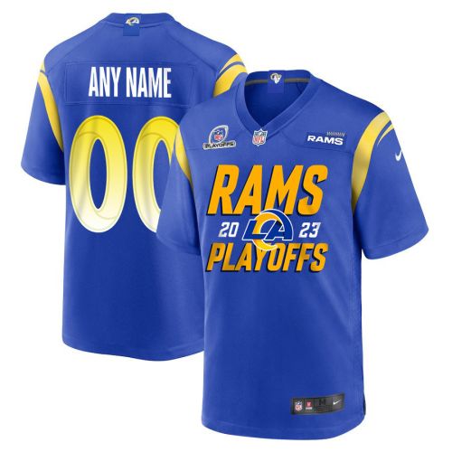 Los Angeles Rams 2023 Playoffs Iconic Game Men Custom Jersey - Royal