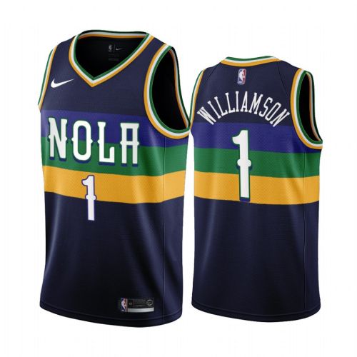 2022-23 New Orleans Pelicans Zion Williamson 1 Navy City Edition Jersey