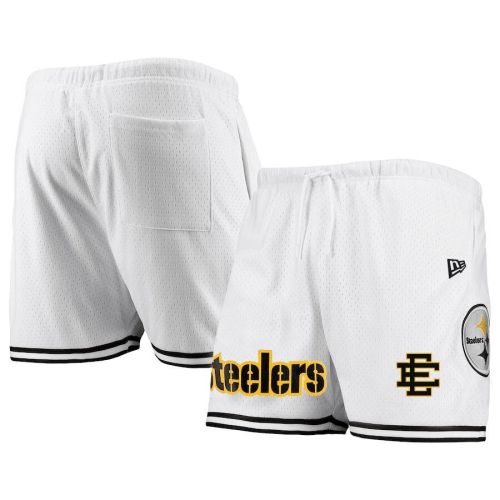 Pittsburgh Steelers Team White/Black Mesh Shorts - Men