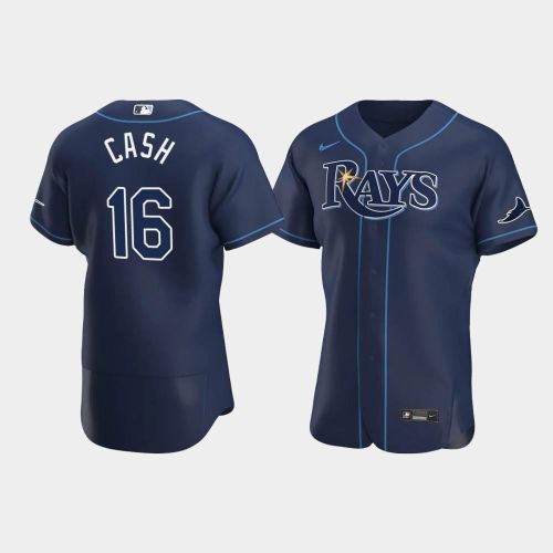 Men's Tampa Bay Rays Kevin Cash 16 Alternate Navy Jersey Jersey