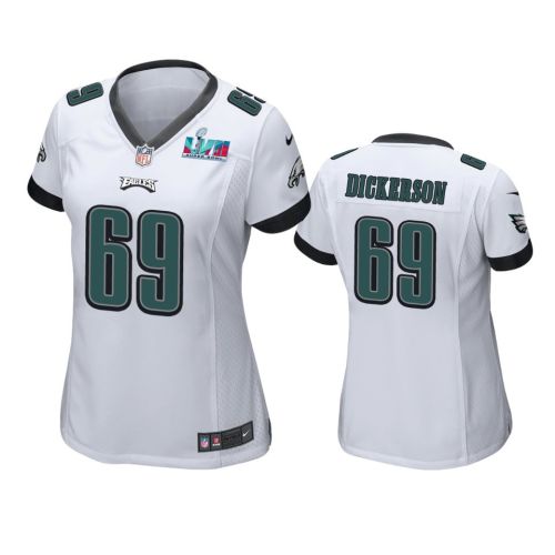 Landon Dickerson 69 Philadelphia Eagles Super Bowl LVII White Game Jersey - Women