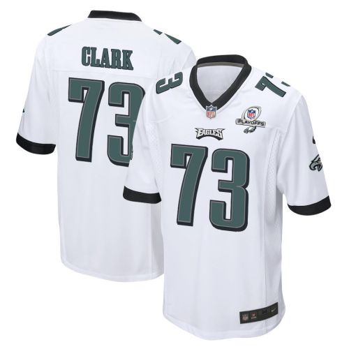 Le'Raven Clark 73 Philadelphia Eagles 2023 Playoffs Patch Game Men Jersey - White