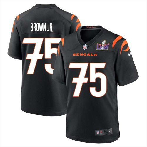 Orlando Brown Jr. 75 Cincinnati Bengals Super Bowl LVIII Men Home Limited Jersey - Black