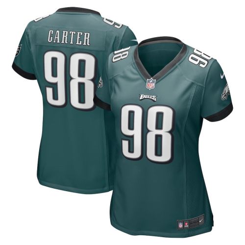 Jalen Carter 98 Philadelphia Eagles Women's 2023 Draft First Round Pick Game Jersey - Midnight Green