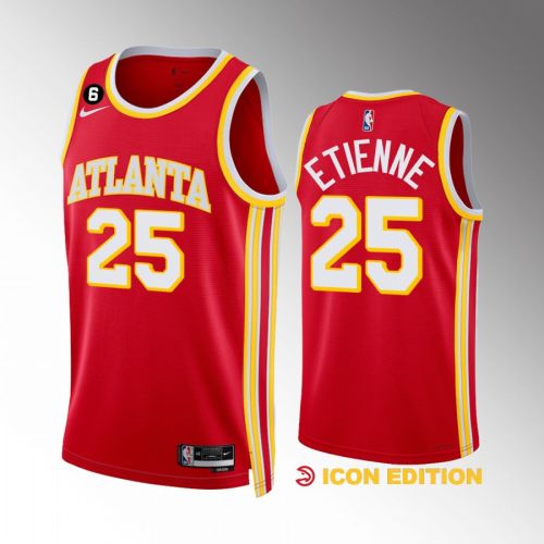 Tyson Etienne 25 Atlanta Hawks Icon Edition Red Jersey 2022-23 Swingman