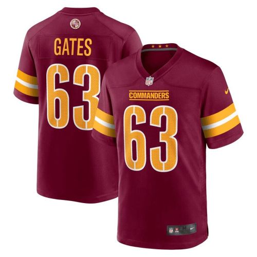 Nick Gates 63 Washington Commanders Men Game Jersey - Burgundy