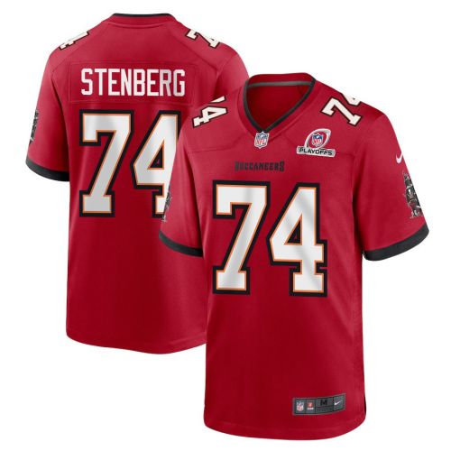 Logan Stenberg 74 Tampa Bay Buccaneers 2023 Playoffs Patch Game Men Jersey - Red