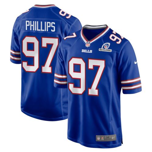 Jordan Phillips 97 Buffalo Bills 2024 Divisional Patch Game Men Jersey - Royal