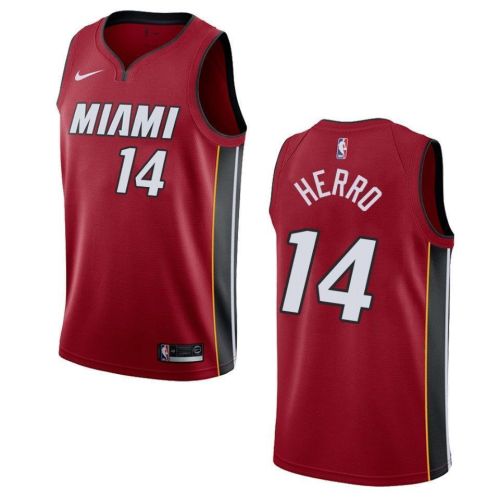 Men's Miami Heat 14 Tyler Herro Statement Swingman Jersey - Red