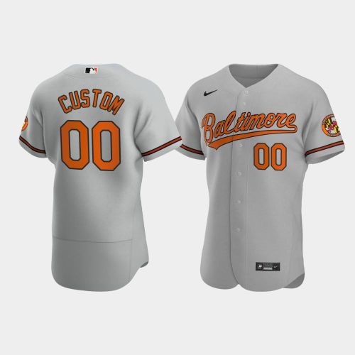 Custom Baltimore Orioles Gray Road Jersey Jersey