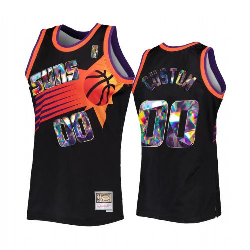 Custom 00 Phoenix Suns NBA 75th Anniversary Diamond Jersey Black