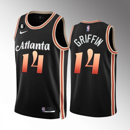 Atlanta Hawks AJ Griffin 14 2022-23 City Edition Black Men Jersey NO.6 Patch