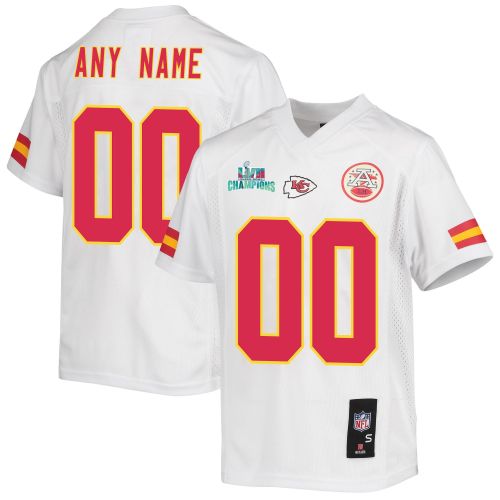 Custom Kansas City Chiefs Super Bowl LVII Champions Youth Game Jersey - White