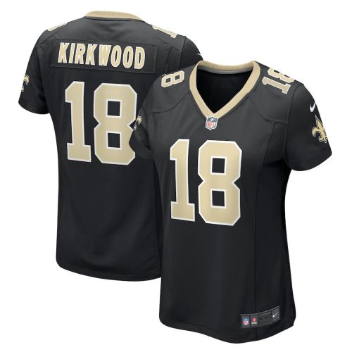 Keith Kirkwood 18 New Orleans Saints Women Team Game Jersey - Black