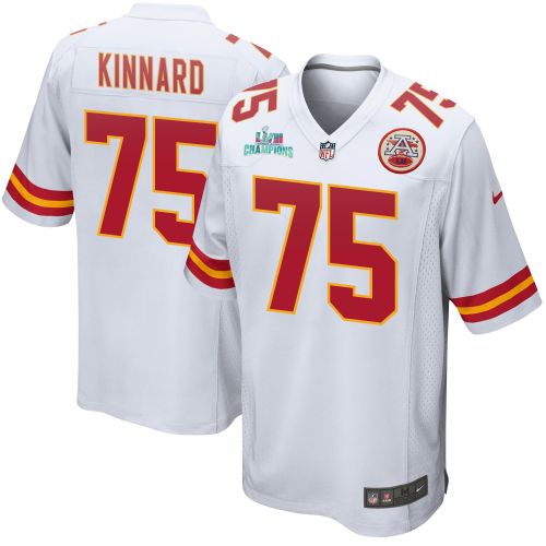 Darian Kinnard 75 Kansas City Chiefs Super Bowl LVII Champions Men Game Jersey - White