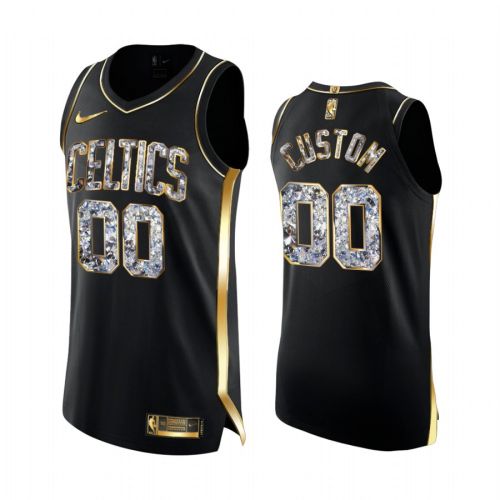 Boston Celtics Custom Black Diamond Edition Jersey 2022 Playoffs 00