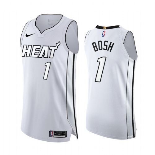 Chris Bosh White Hot 1 Miami Heat 2022 Playoffs Jersey