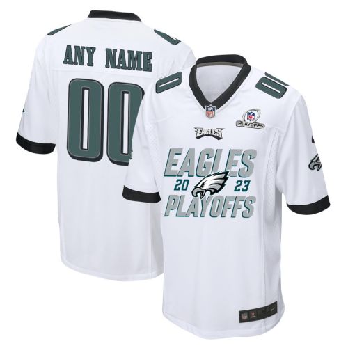 Philadelphia Eagles 2023 Playoffs Iconic Game Men Custom Jersey - White