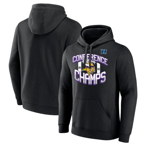 Minnesota Vikings 2022 NFC Conference Champions Icon Bold Pullover Hoodie - Black