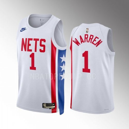 T.J. Warren 1 Brooklyn Nets 2022-23 White Classic Edition Men Jersey Swingman