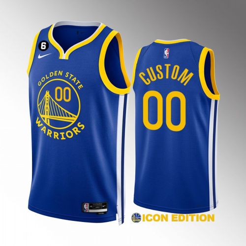 Golden State Warriors Custom 00 2022-23 Icon Edition Royal Jersey Swingman