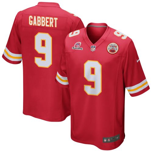 Blaine Gabbert 9 Kansas City Chiefs 2023 Playoffs Patch Game Men Jersey - Red