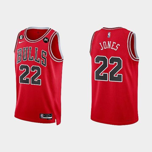 Chicago Bulls 22 Carlik Jones 2022-23 Icon Edition Red Men Jersey