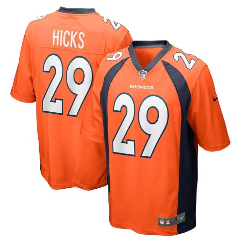 Faion Hicks Denver Broncos Game Player Jersey - Orange