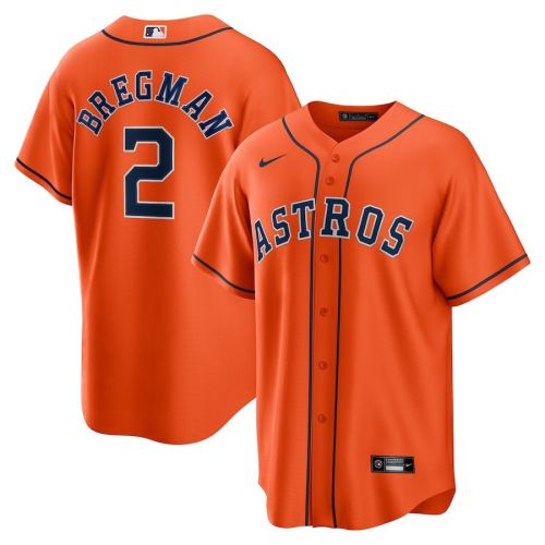 Alex Bregman 2 Houston Astros Alternate Player Name Jersey - Orange