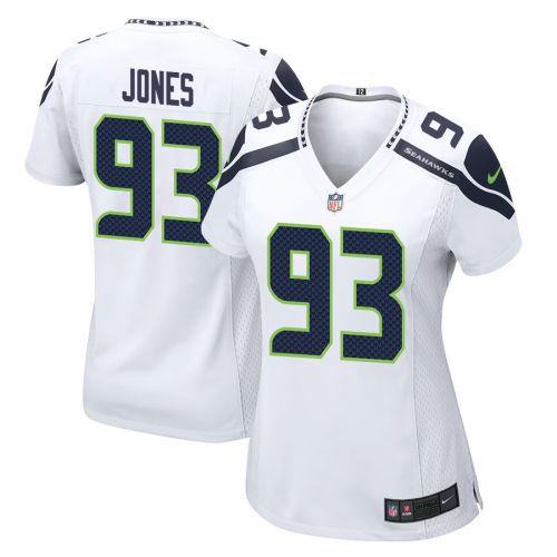 Dre’mont Jones 93 Seattle Seahawks Game Women Jersey - White