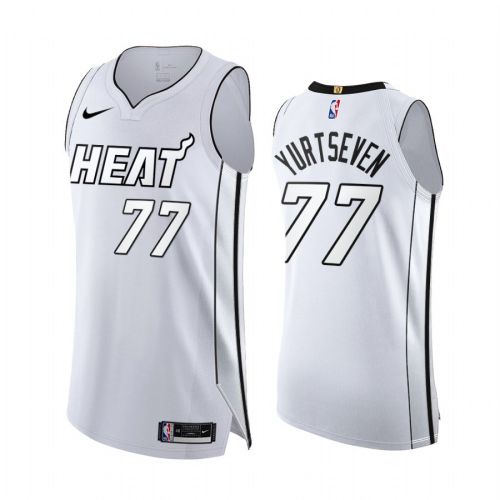 Omer Yurtseven White Hot 77 Miami Heat 2022 Playoffs Jersey