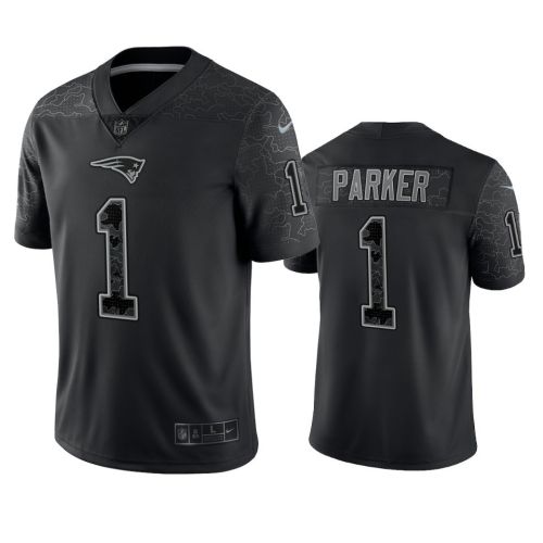 DeVante Parker 1 New England Patriots Black Reflective Limited Jersey - Men