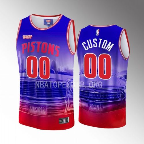 Custom Detroit Pistons NBA & KidSuper Studios Unisex Hometown Jersey