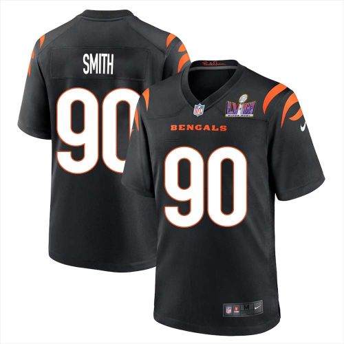 Justin Smith 90 Cincinnati Bengals Super Bowl LVIII Men Home Limited Jersey - Black