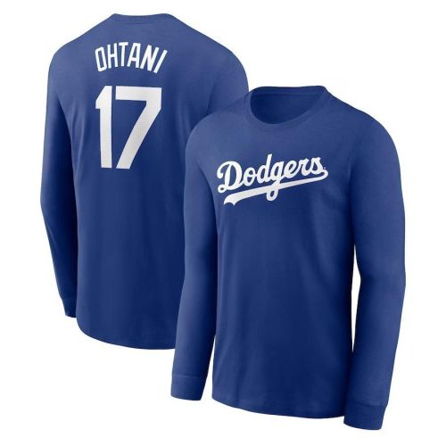 Shohei Ohtani 17 Los Angeles Dodgers Name & Number Long Sleeve T-Shirt - Royal