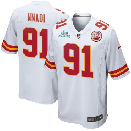 Derrick Nnadi 91 Kansas City Chiefs Super Bowl LVII Champions Men Game Jersey - White