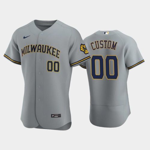 Milwaukee Brewers 00 Custom Road Team Gray Jersey Jersey