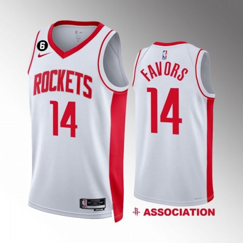 Derrick Favors 14 Houston Rockets White Men Jersey 2022-23 Association Edition Swingman