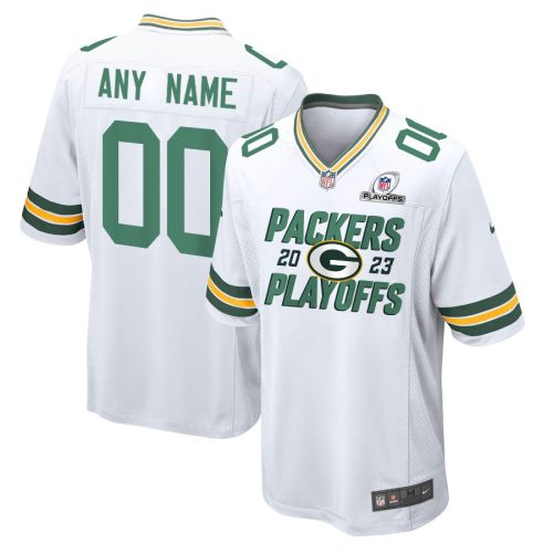 Green Bay Packers 2023 Playoffs Iconic Game Men Custom Jersey - White