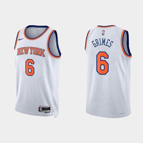 New York Knicks Quentin Grimes 6 2022-23 Association Edition White Men Jersey Swingman