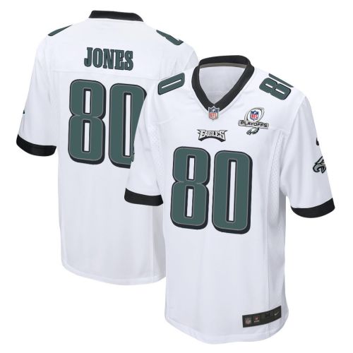 Julio Jones 80 Philadelphia Eagles 2023 Playoffs Patch Game Men Jersey - White