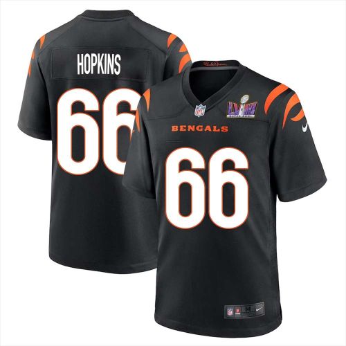 Trey Hopkins 66 Cincinnati Bengals Super Bowl LVIII Men Home Limited Jersey - Black