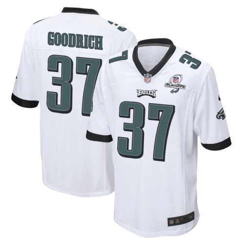 Mario Goodrich 37 Philadelphia Eagles 2023 Playoffs Patch Game Men Jersey - White